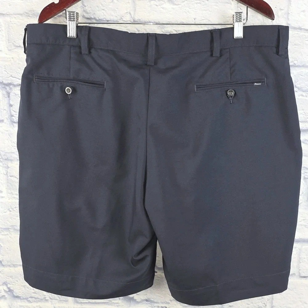 Polo Ralph Lauren Mens Navy‎ Blue Performance Golf Shorts Flat Front Size 38
